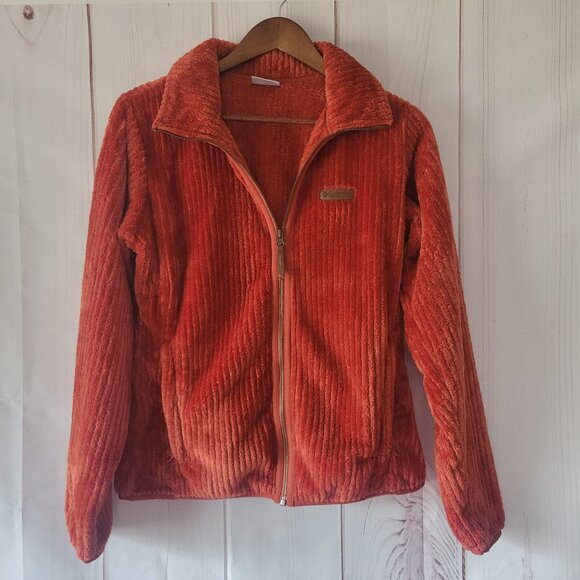 Columbia Zip-Up Women’s M, Lightweight Jacket, Orange, Ribbed, Fall Coat EUC - Picture 1 of 9